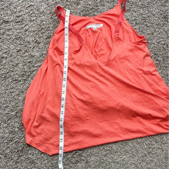 Trina Turk Coral Orange Layered Flowey Tank Top - Picture 6 of 6